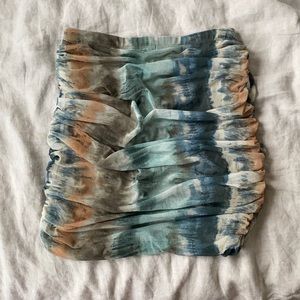 Colorful mesh ruched skirt